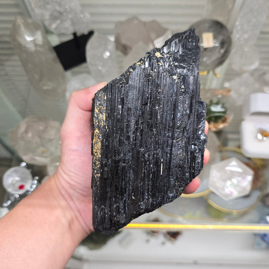 Ultimate Protection: Large 1.75kg Black Tourmaline Raw Log