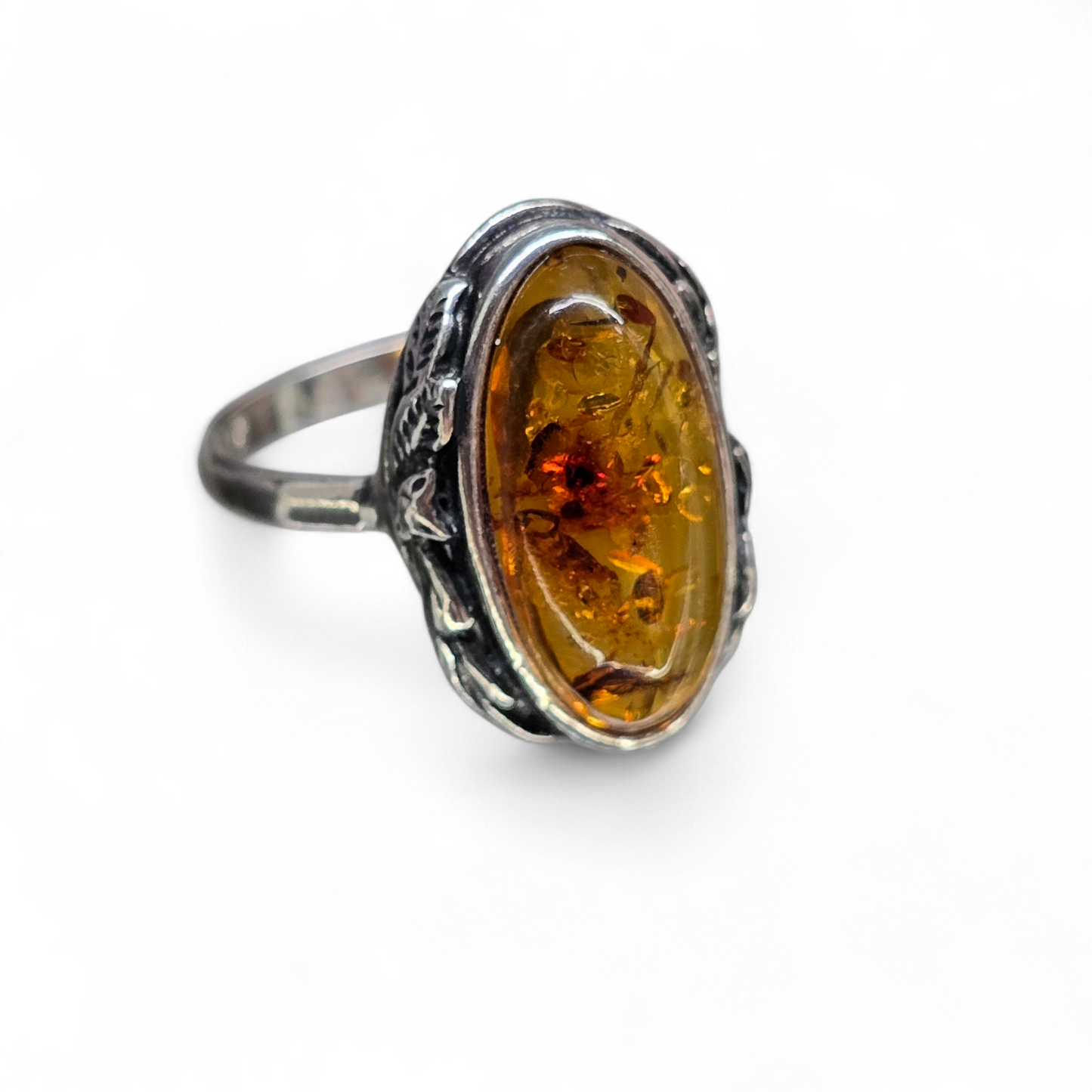 Baltic Amber Size 10 Ring (Sterling Silver 925)