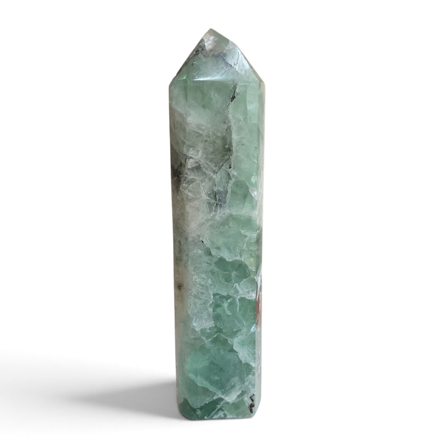 Verdant Clarity: Green Fluorite 6-Sided Generator (L)