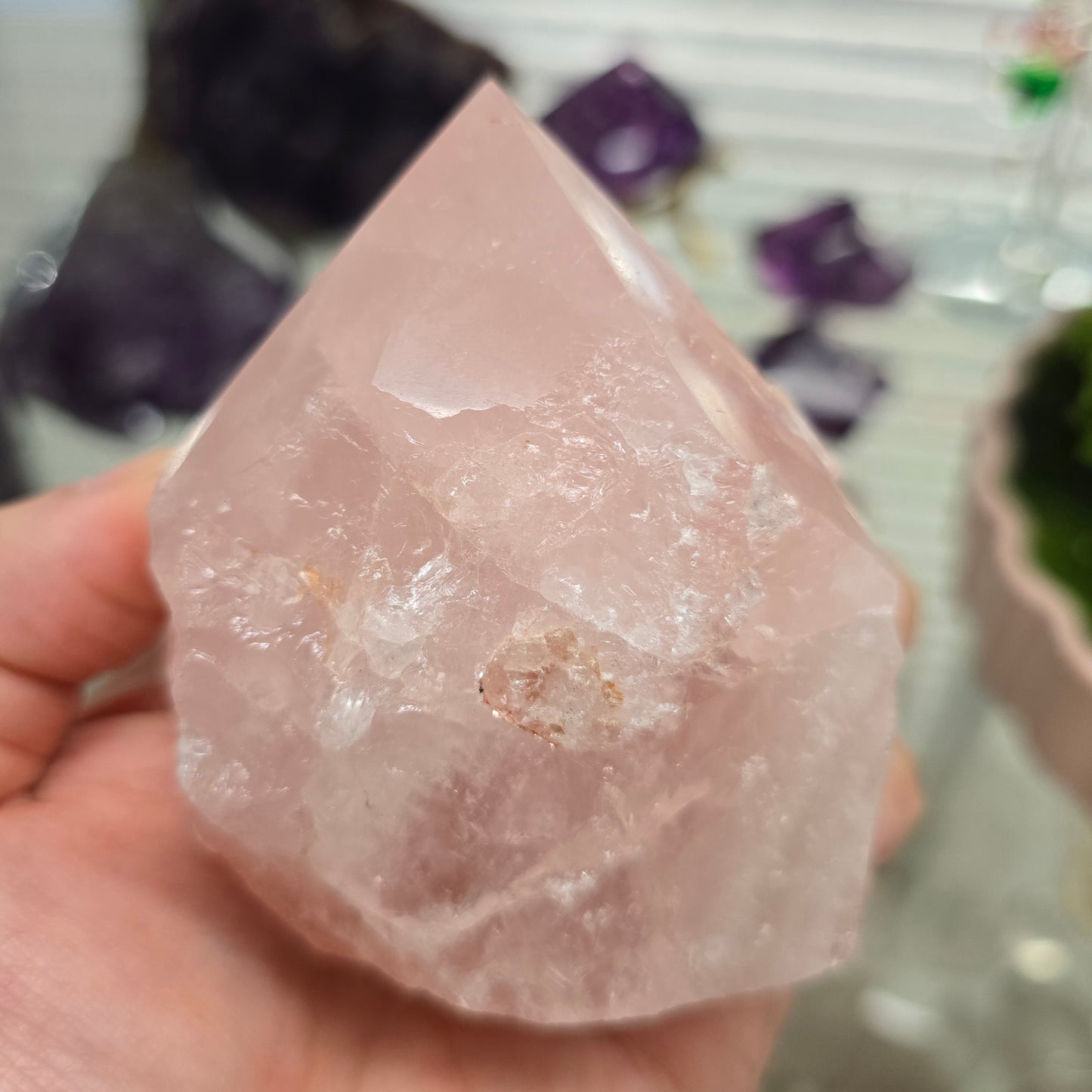 Rose Quartz Point Cut Base #3