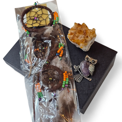 The Earthly Wisdom Gift Box: Citrine, Pendant & Dreamcatcher Set
