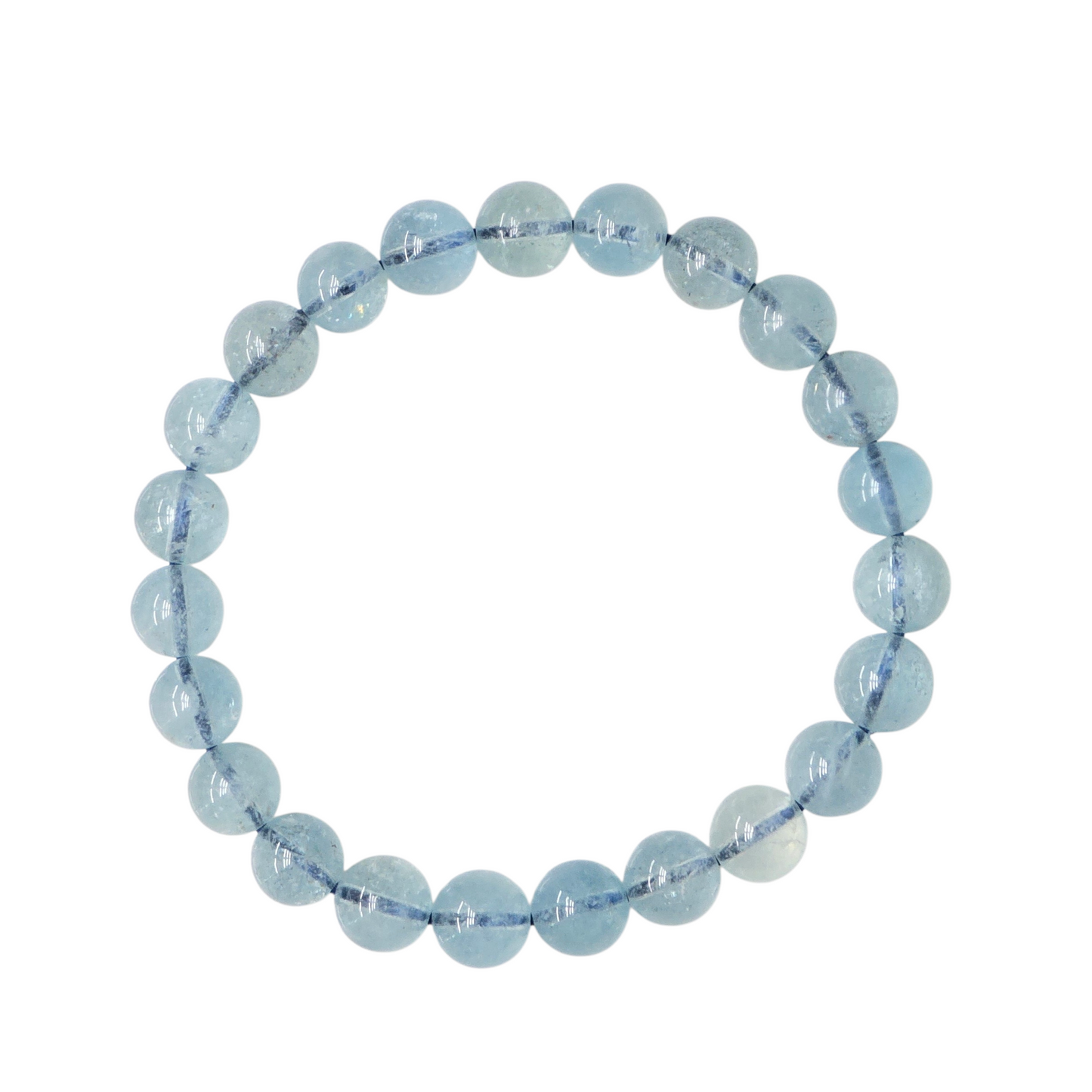 Aquamarine Bracelet (Approx. 7mm Beads · 17cm)
