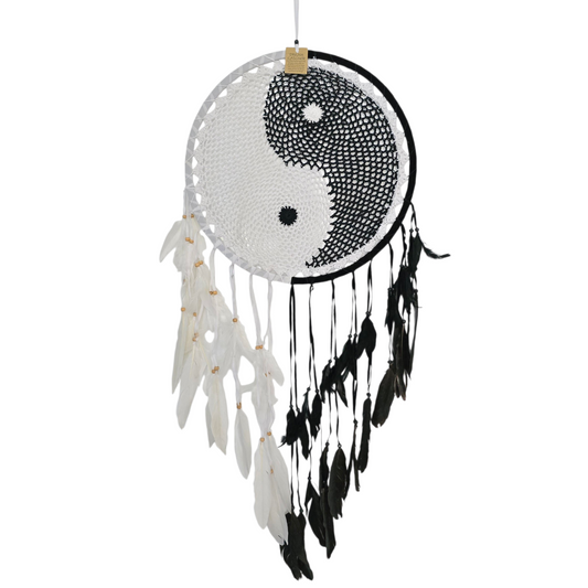 Zen Harmony Yin Yang Macramé Dreamcatcher (XL)