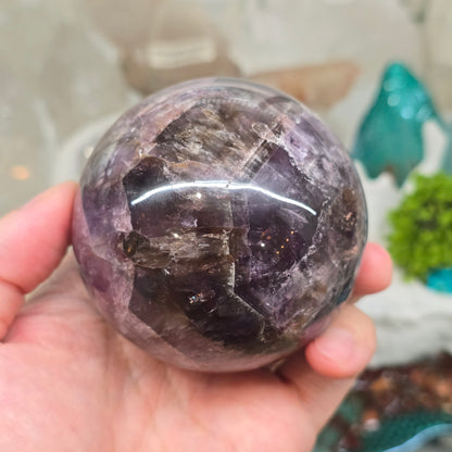 The Stone of Ascension: Natural Super 7 Crystal Sphere (approx. 73mm dia.)