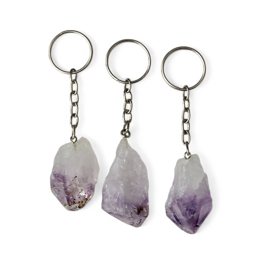 Raw Amethyst Keyrings