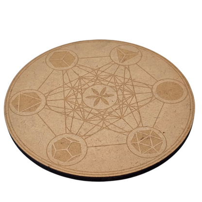 Sacred Blueprint: Metatron’s Cube Wooden Crystal Grid (15cm)