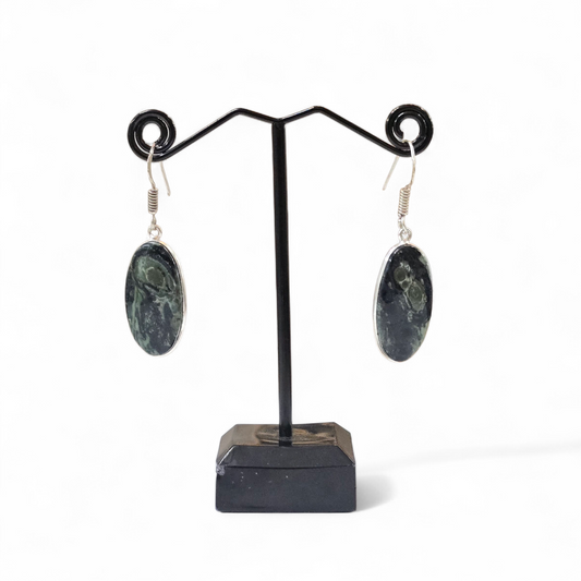 Kambaba Jasper Earrings (Sterling Silver 925)