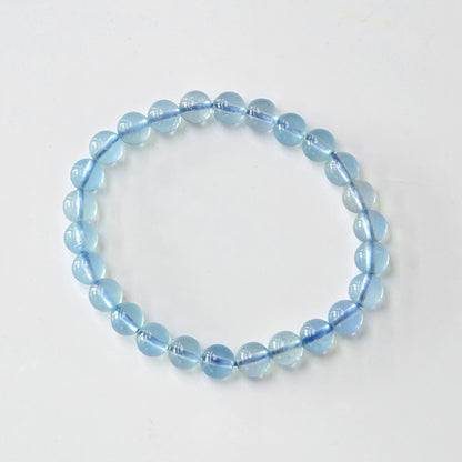 Aquamarine Bracelet (Approx. 6mm Beads · 16cm)