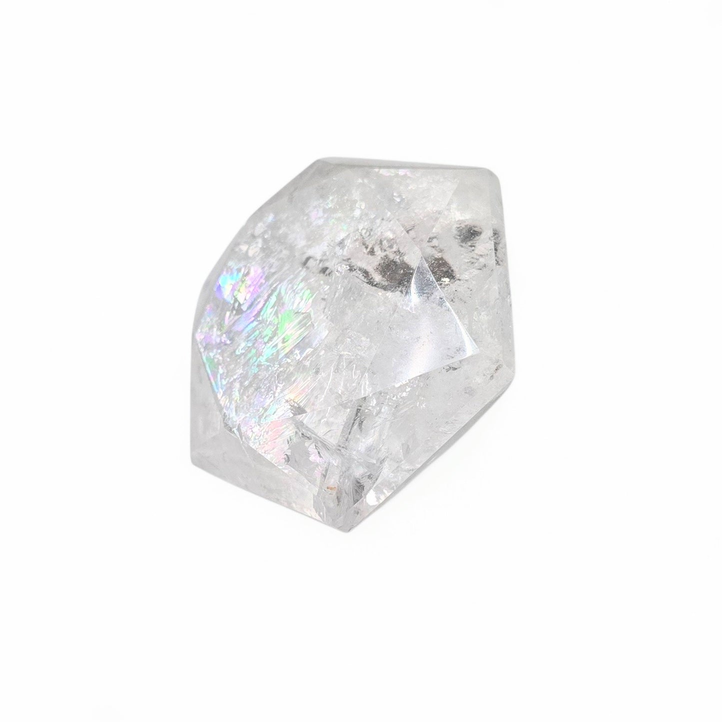 Prismatic Light: Geometric Rainbow Clear Quartz