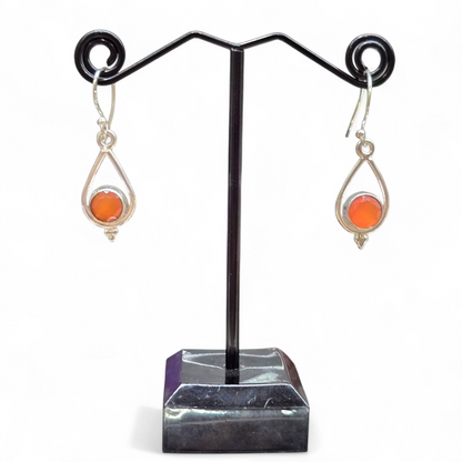 Carnelian Earrings #2 (Sterling Silver 925)