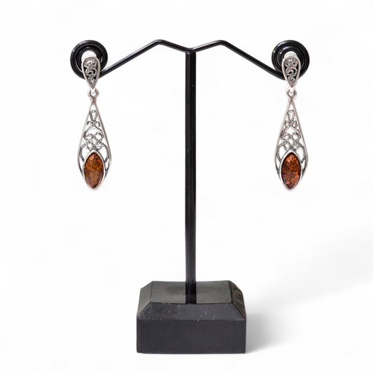 Baltic Amber Earrings (Sterling Silver 925)
