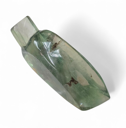 Nature’s Mint: Green Fluorite Hand-Carved Leaf Bowl