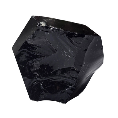 The Volcanic Shield: Raw Black Obsidian Specimen #2