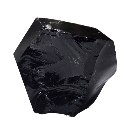 The Volcanic Shield: Raw Black Obsidian Specimen #2
