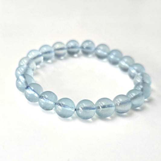 Aquamarine Bracelet A (Approx. 8mm Beads · 17cm)