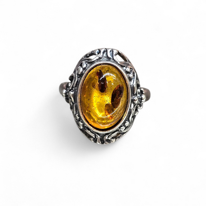 Baltic Amber Size 9 Ring (Sterling Silver 925)
