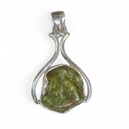 Raw Peridot Pendant (Sterling Silver 925)