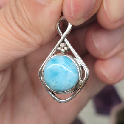 Larimar Pendant #1 (Sterling Silver 925)