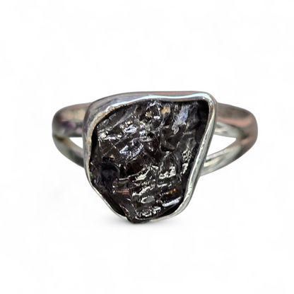 Raw Shungite Size 9.5 Ring #3 (Sterling Silver 925)