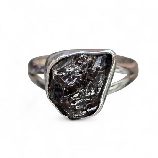 Raw Shungite Size 9.5 Ring #3 (Sterling Silver 925)