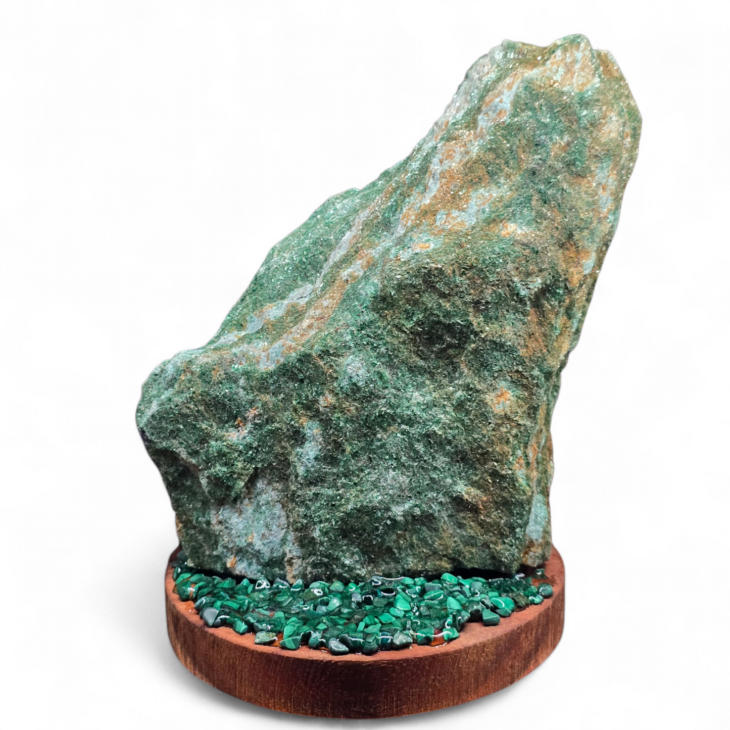 The Forest Haven: Raw Fuchsite Specimen on Malachite Base