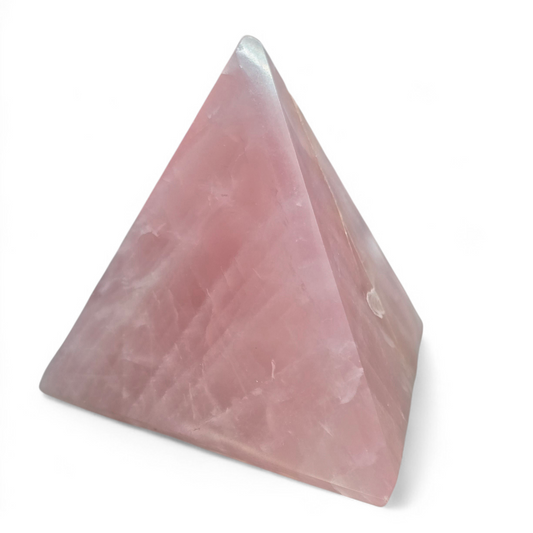 Sacred Geometry Tetrahedron (Fire Element) – Rose Quartz