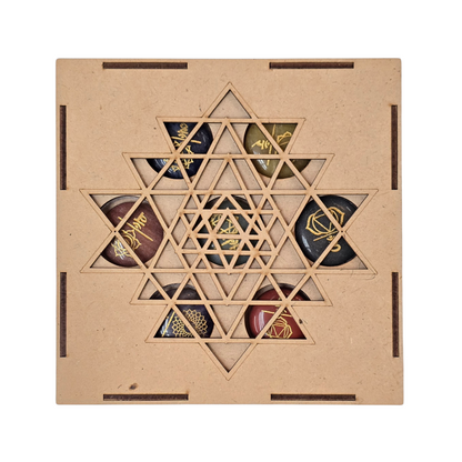 Sacred Geometry & Alignment: Sri Yantra 7 Chakra Stone Set