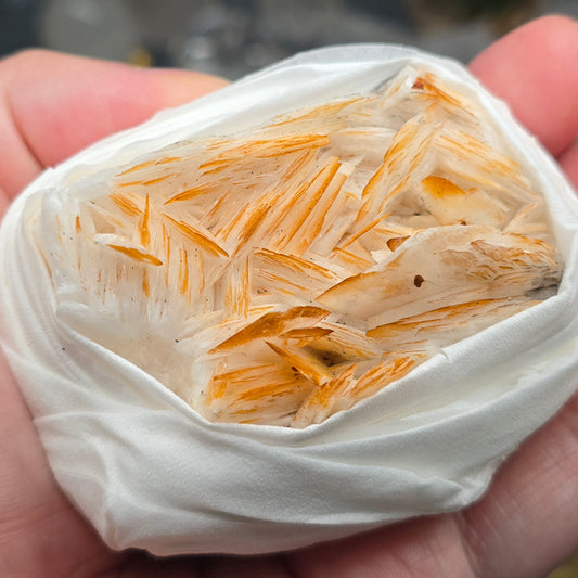 The Architect’s Fire: Vanadinite on Bladed Barite Specimen (Morocco)