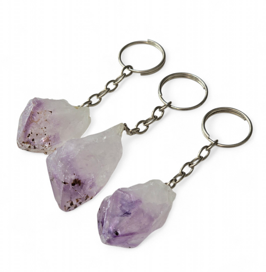 Raw Amethyst Keyrings