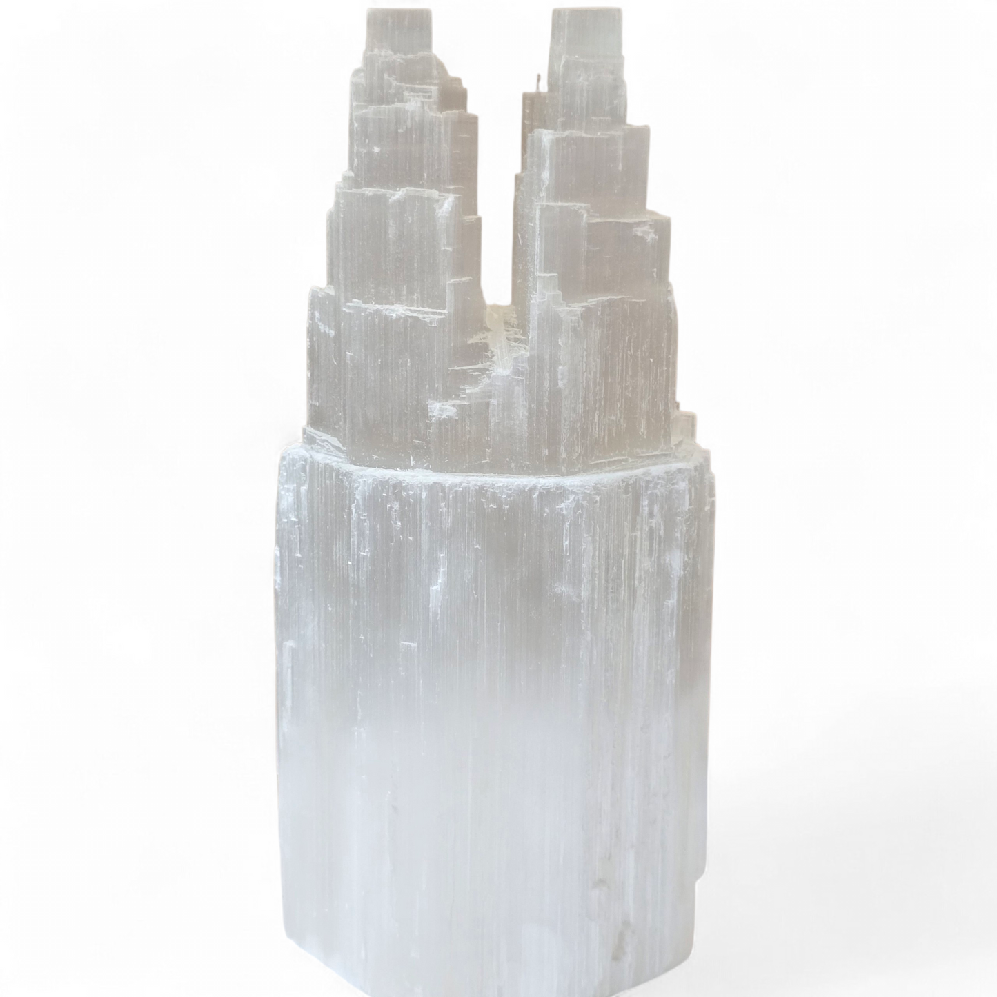 Divine Harmony: Natural Selenite Twin Skyscraper Tower (M)