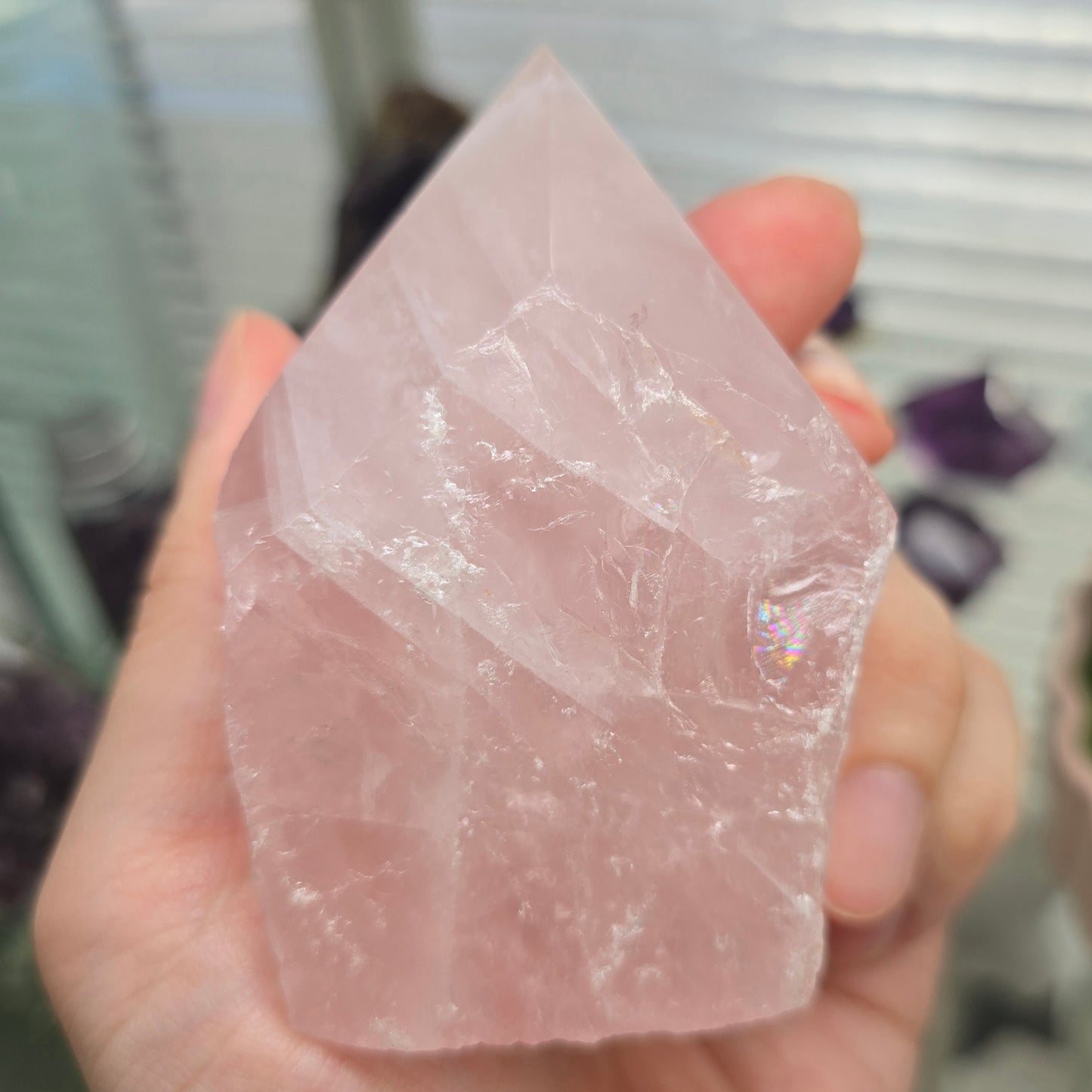 Rose Quartz Point Cut Base #2