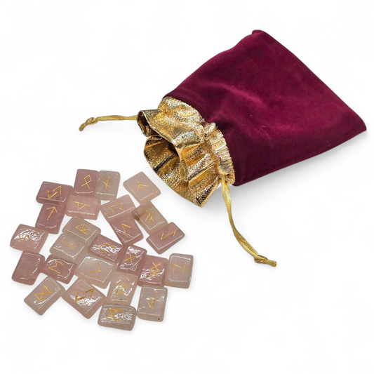 Rose Quartz Crystal Runes