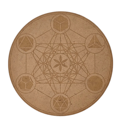 Sacred Blueprint: Metatron’s Cube Wooden Crystal Grid (15cm)