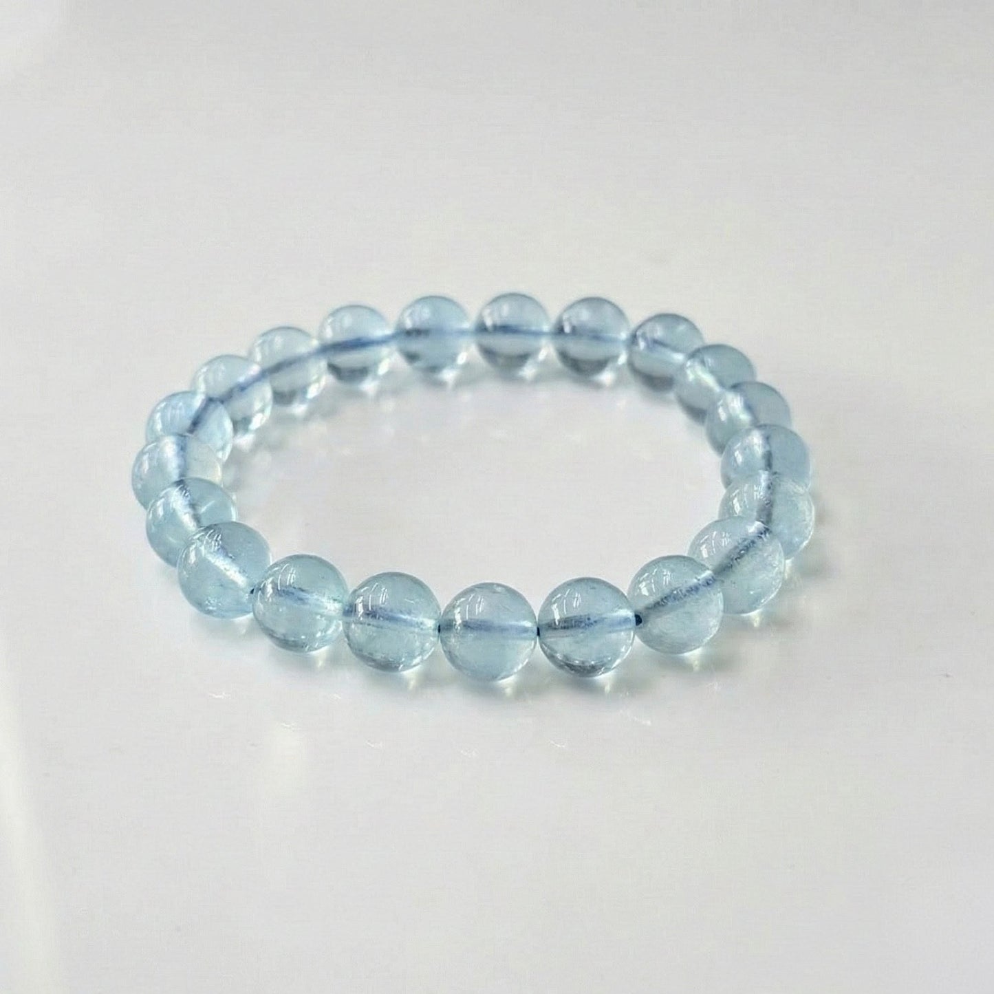 Aquamarine Bracelet A (Approx. 8mm Beads · 17cm)