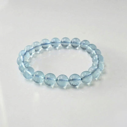 Aquamarine Bracelet A (Approx. 8mm Beads · 17cm)