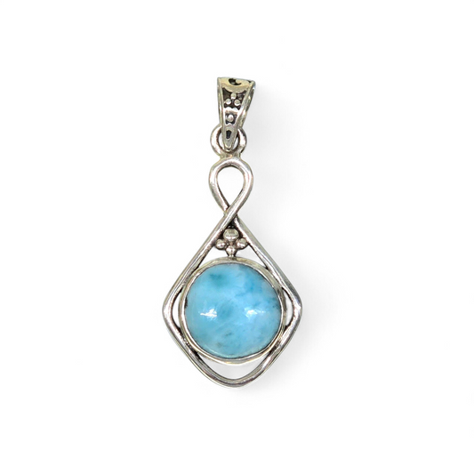 Larimar Pendant #1 (Sterling Silver 925)
