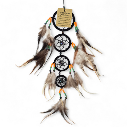 Handmade Dreamcatcher (XS Black, 4 Rings)