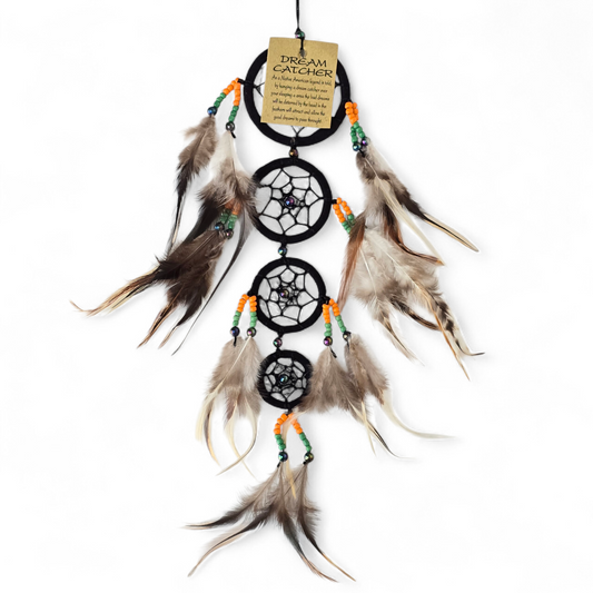 Handmade Dreamcatcher (XS Black, 4 Rings)