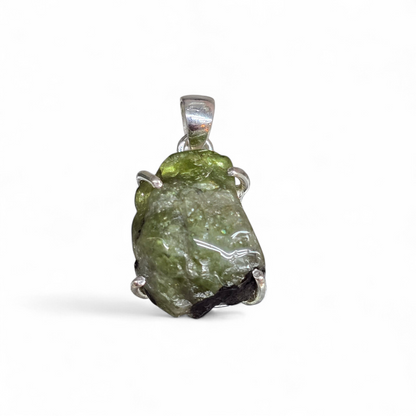 Raw Peridot Pendant #2 (Sterling Silver 925)