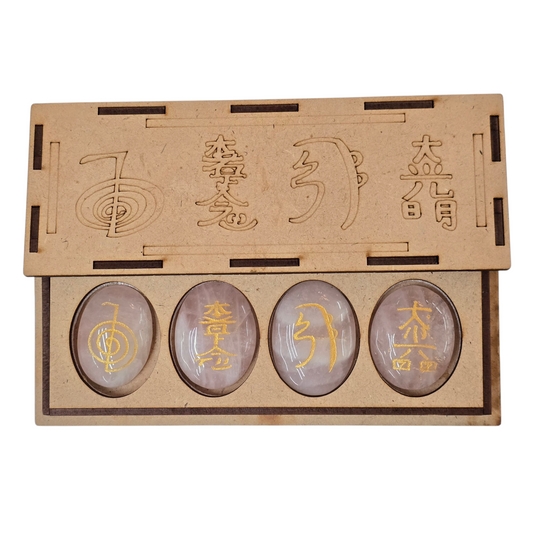 Heart-Centered Healing: Rose Quartz Usui Reiki Stone Set