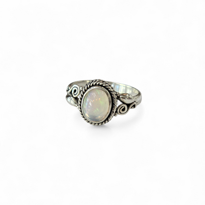 Ethiopian Opal Size 9 Ring (Sterling Silver 925)
