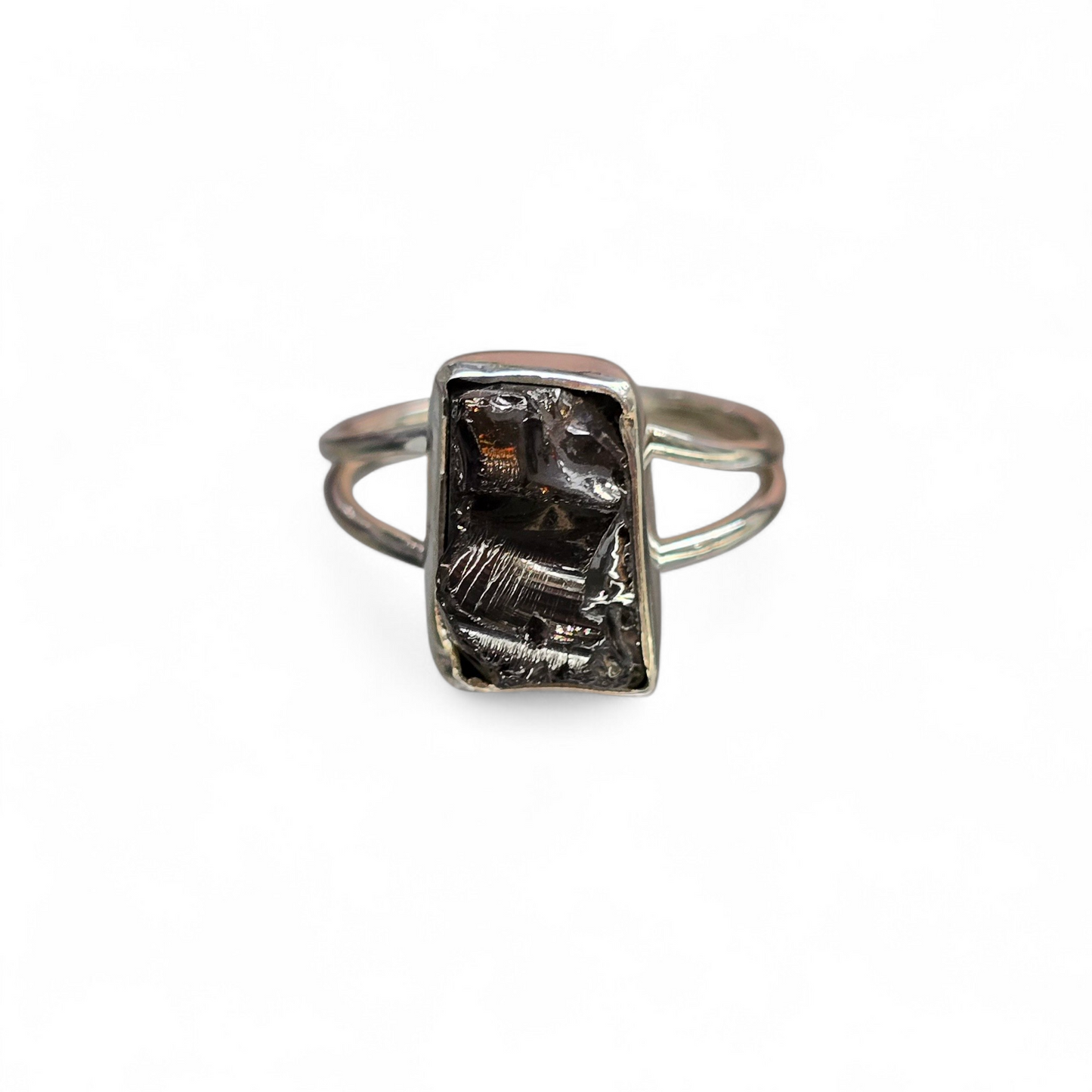 Raw Shungite Size 8.5 Ring #2 (Sterling Silver 925)