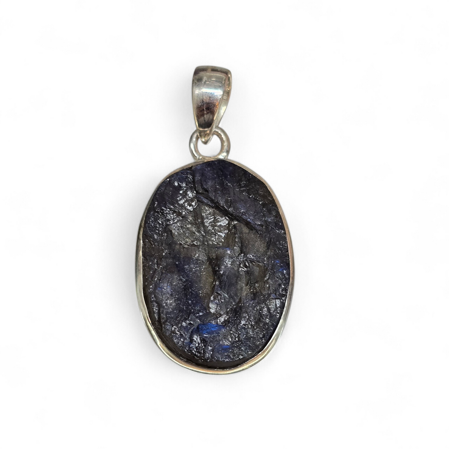 Raw Labradorite Pendant (Sterling Silver 925)