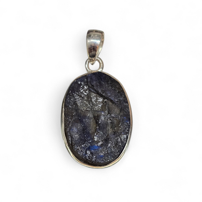 Raw Labradorite Pendant (Sterling Silver 925)