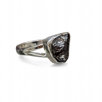 Raw Shungite Size 9.5 Ring #3 (Sterling Silver 925)
