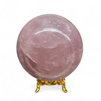 Radiant Love & Infinite Peace: Premium Grade Polished Rose Quartz Sphere (approx.80mm)