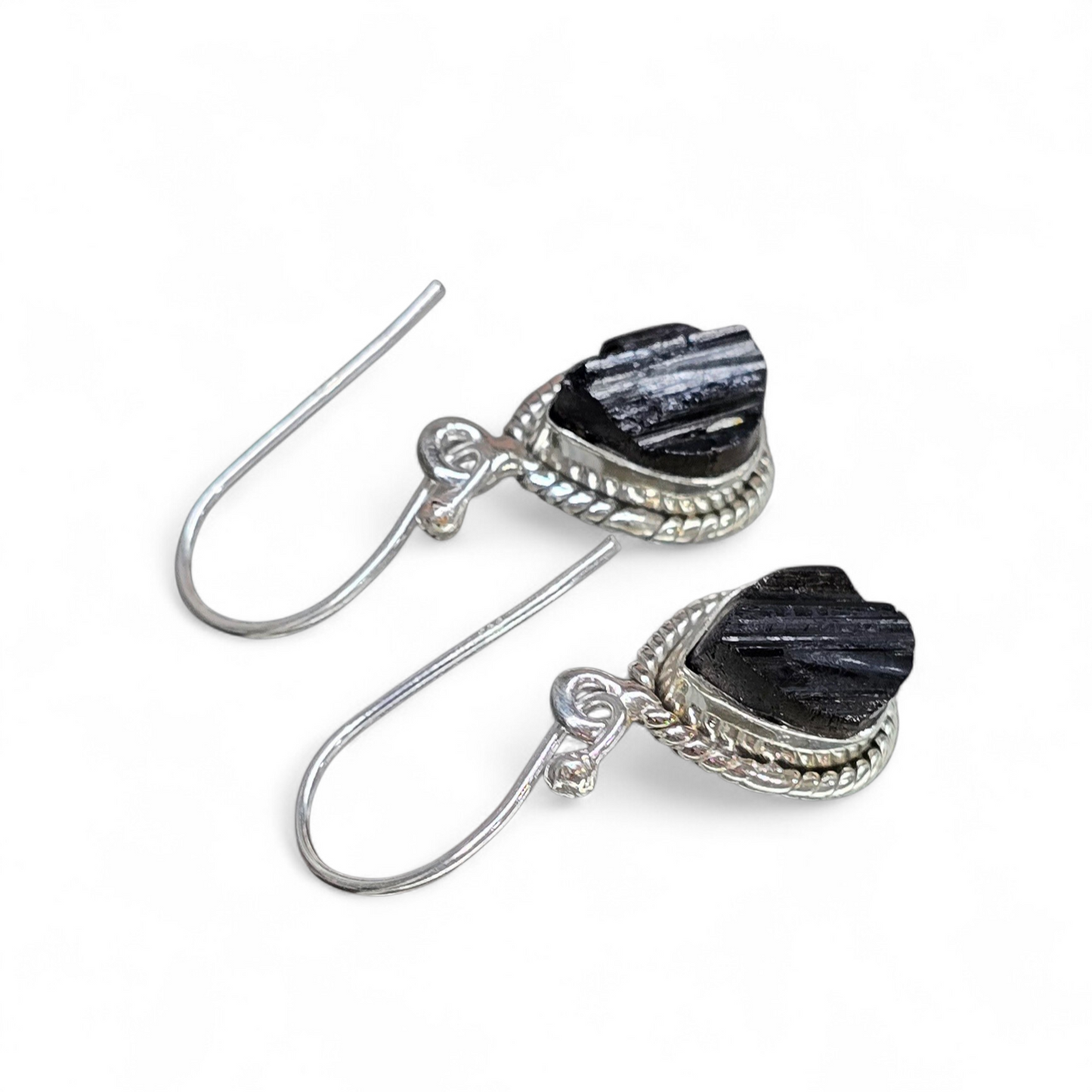 Black Tourmaline Earrings (Sterling Silver 925)