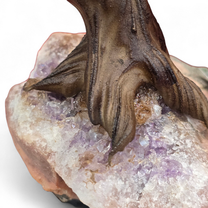 Tiger's Eye Crystal Tree on Raw Amethyst & Citrine Base