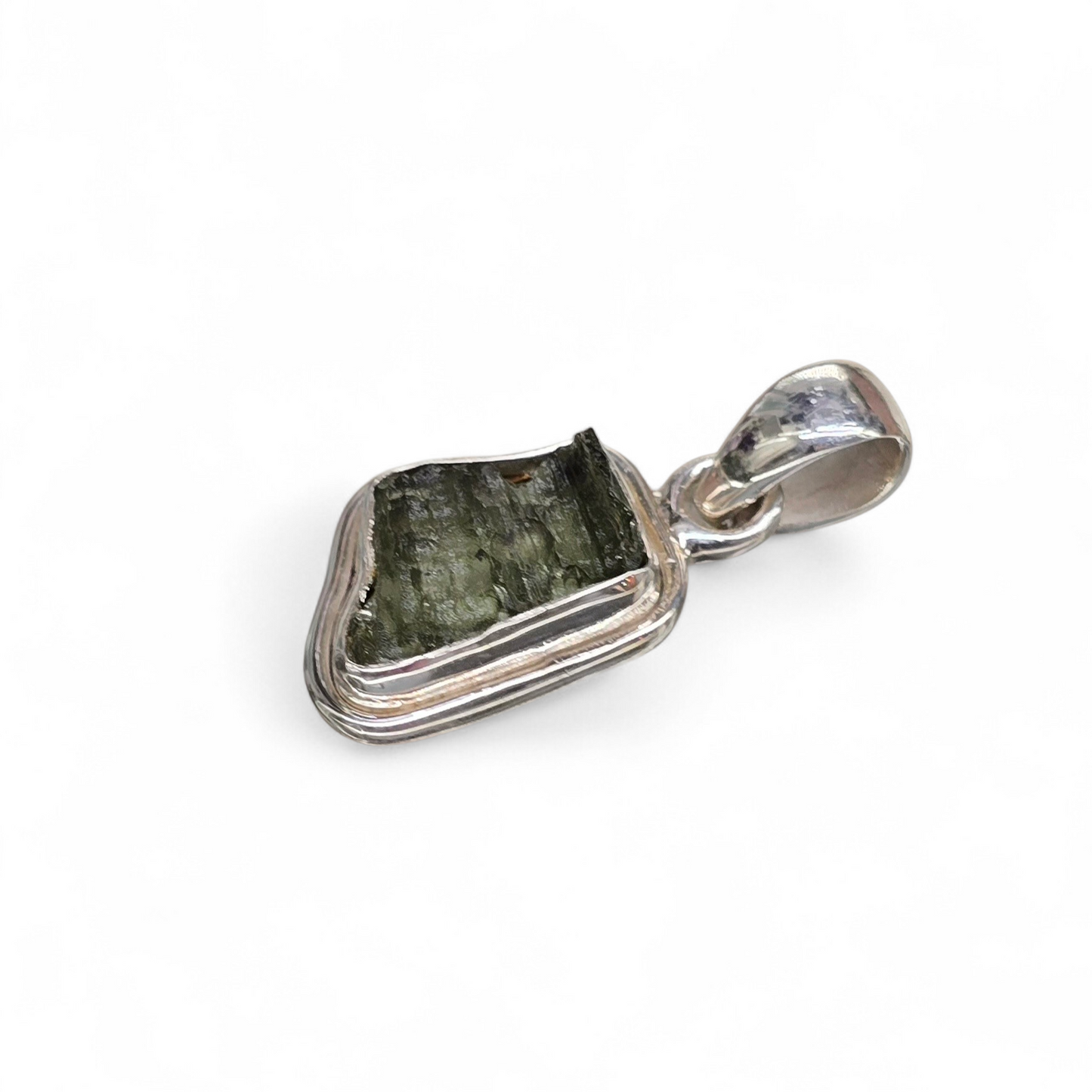Moldavite Pendant #1 (Sterling Silver 925)