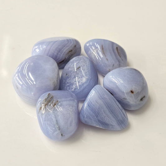 Blue Lace Agate Tumble Stone (AA Grade)